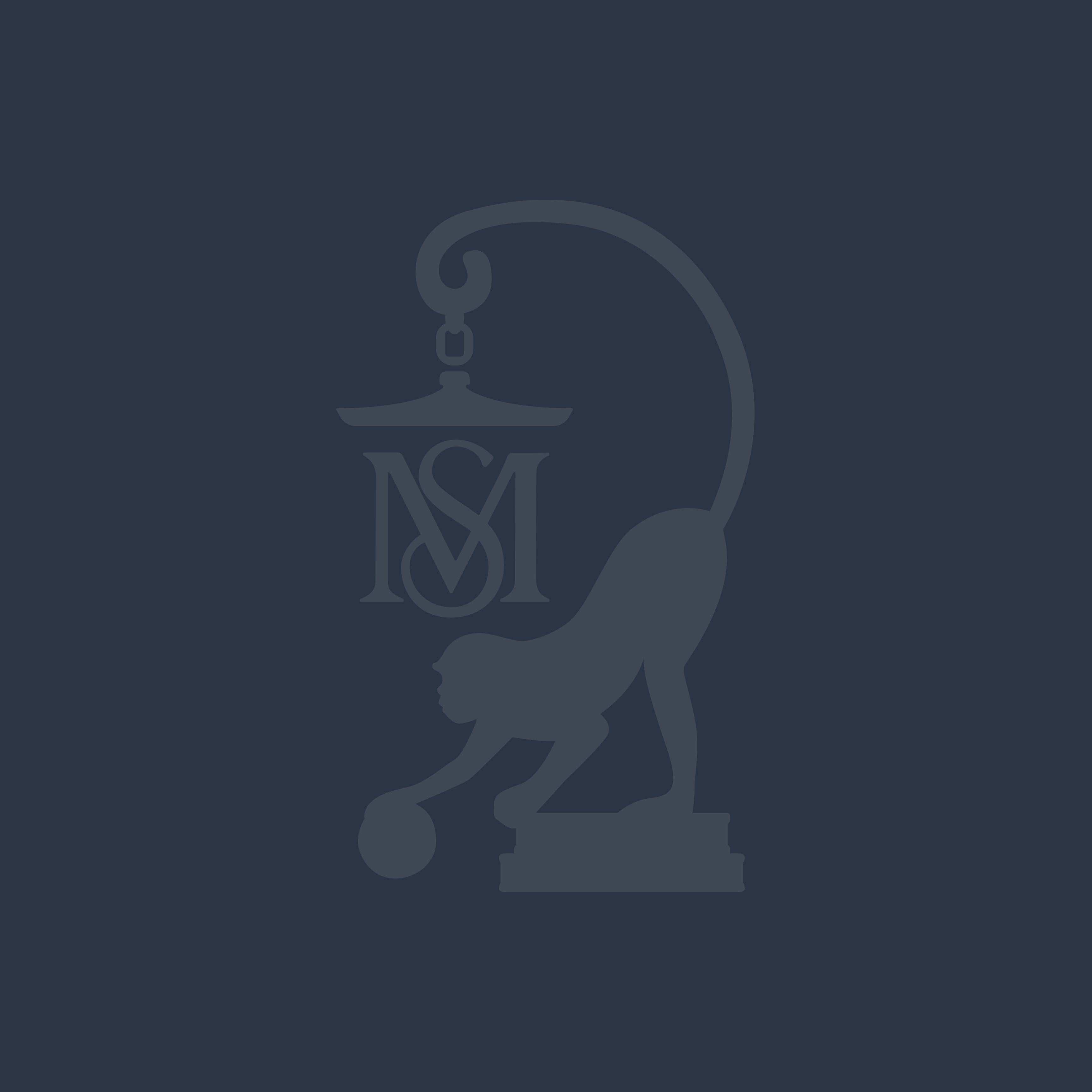 Blue background with the Maitland-Smith monkey logo