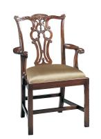 Massachusetts Polished Mahogany Arm Chair